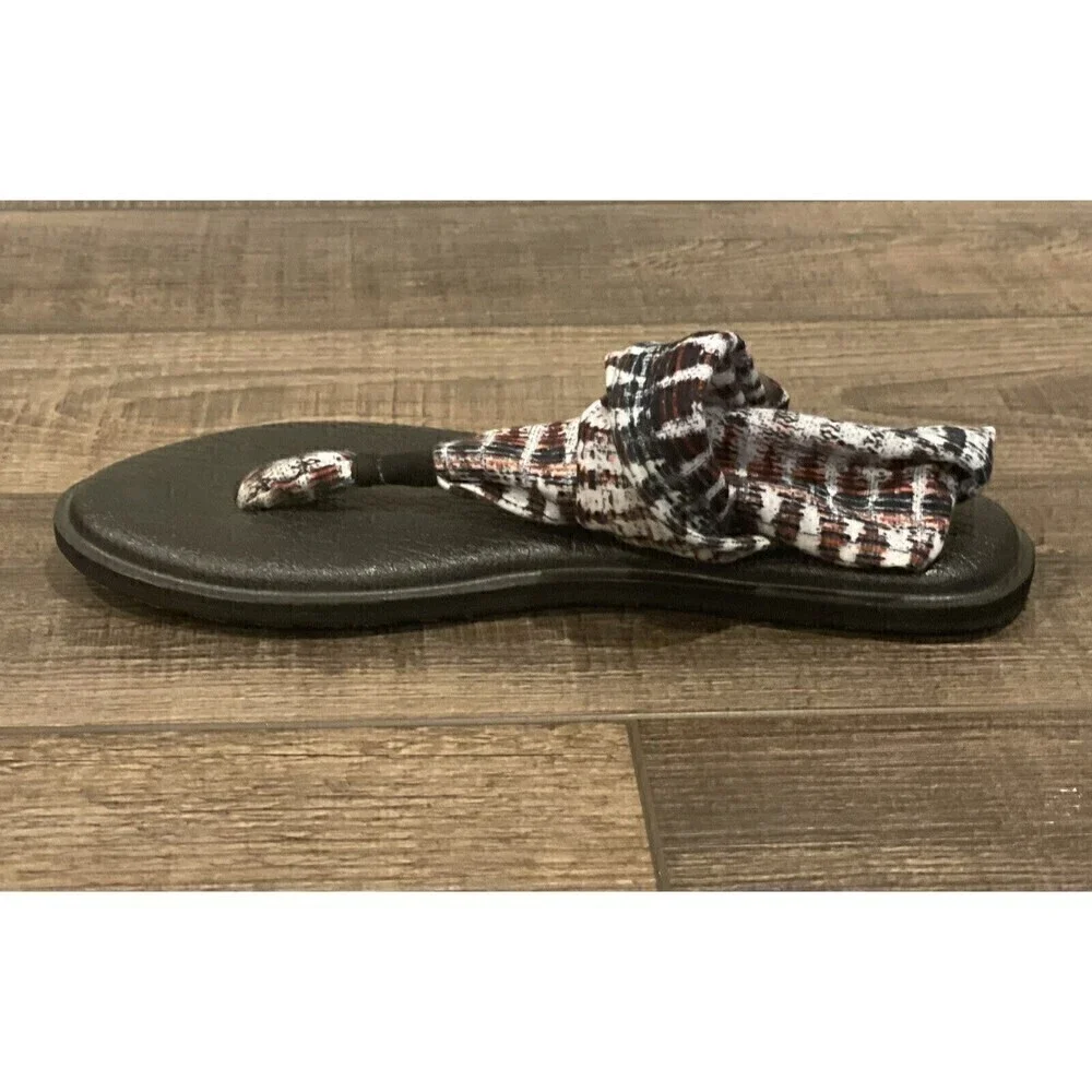 Sanuk Womens Size 7 Yoga Mat Sling Back Flip Flops Beach Comfort Sandals